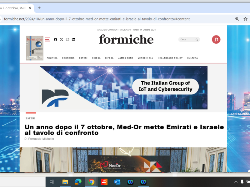 Formiche - Un anno dopo il 7 ottobre, Med-Or mette Emirati e Israele al tavolo di confronto