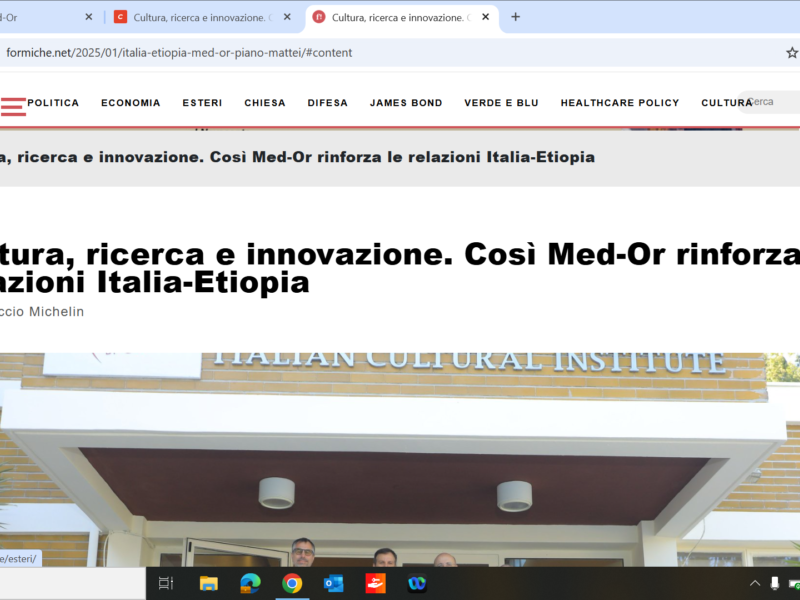 Cultura, ricerca e innovazione. Così Med-Or rinforza le relazioni Italia-Etiopia