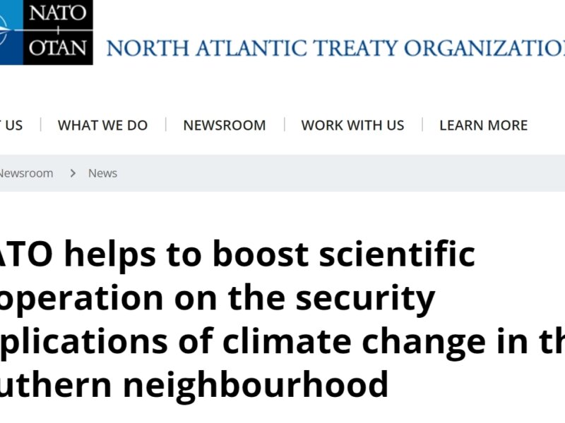 NATO helps to boost scientific cooperation on the security implications of climate change in the southern neighbourhood